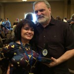 Greg Johnson and Cherie Robbins with KBA award - photo by Cinda Waterman